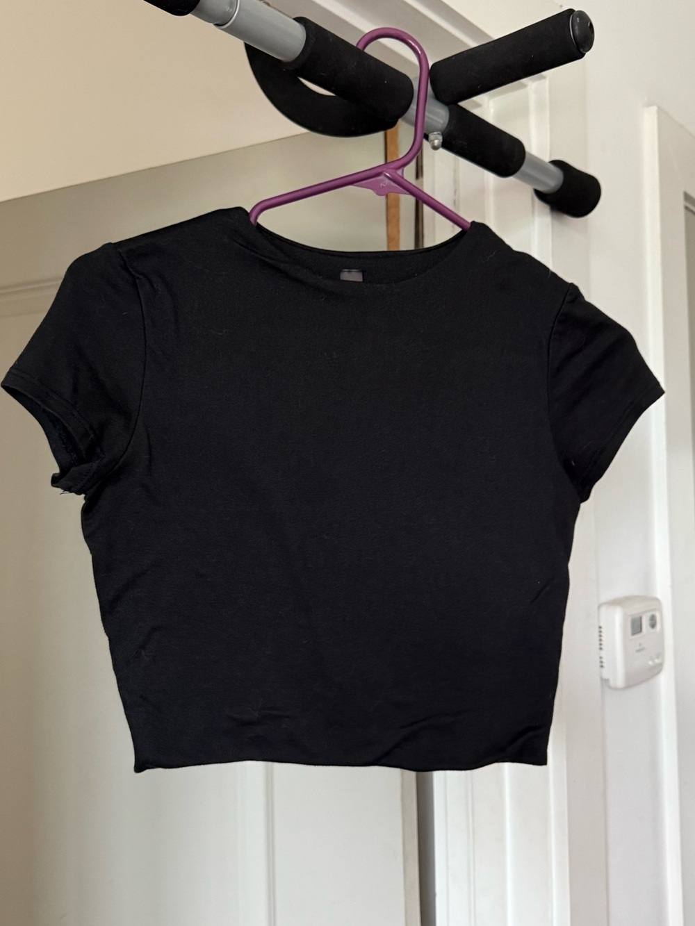 Everyday Basics Black Crop Tee - Minimal Crewneck